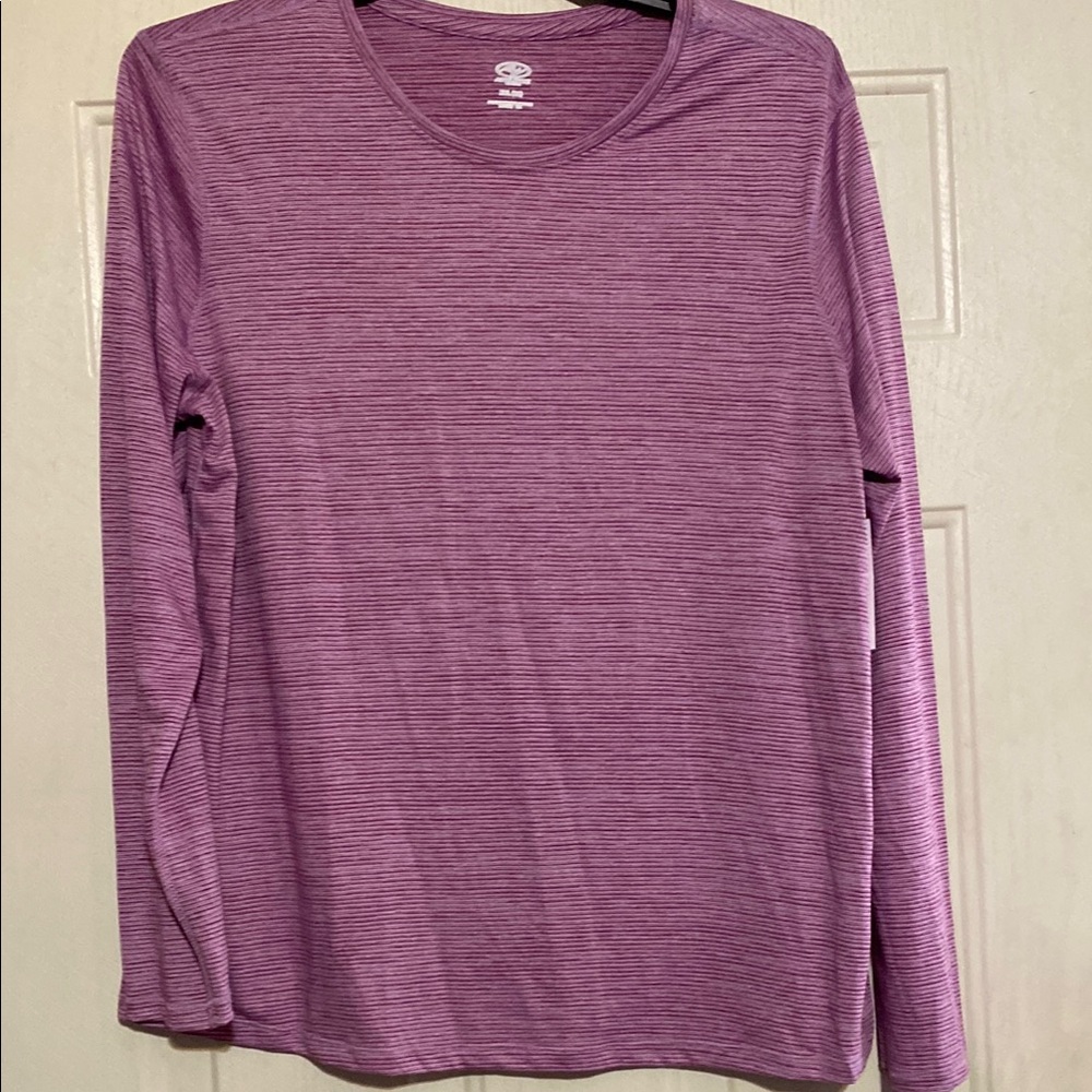 Athletic Works Purple Fitted Long Sleeve Tee